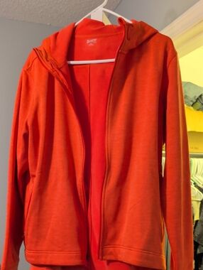 Duluth Trading Co Women's Orange Hooded Zip-Up Jacket